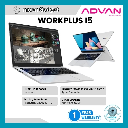 ADVAN Laptop Workplus Intel i5 12600H, Workplus AMD Ryzen 5 6600H & Workplus Heritage Ryzen 5 7535HS