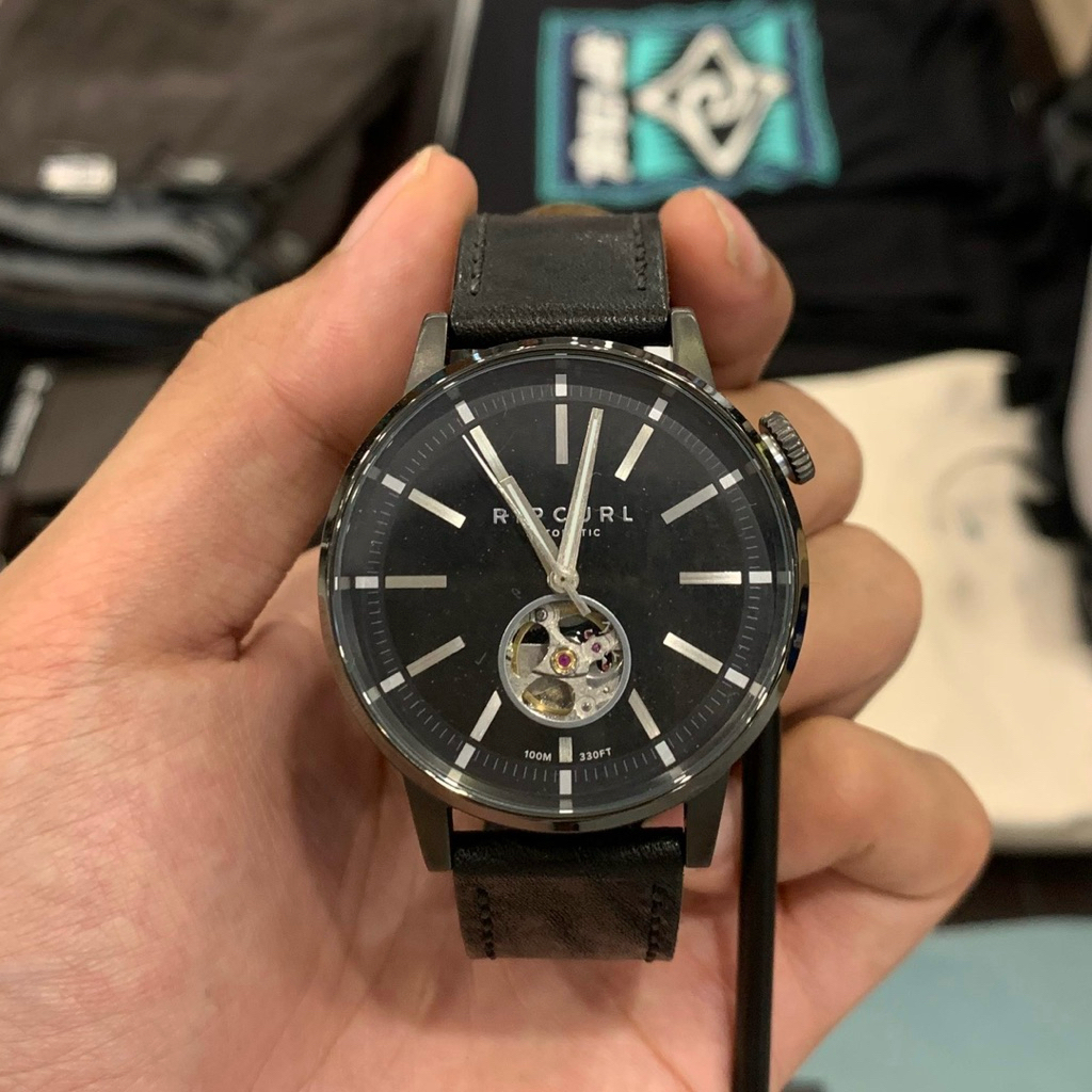 Jam Tangan Ripcurl Drake Automatic Leather Black