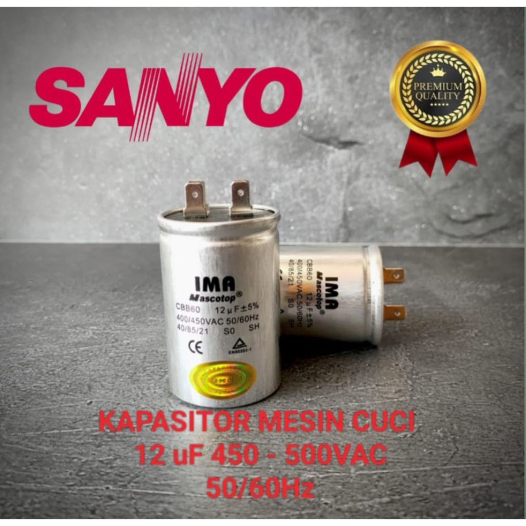 KAPASITOR MESIN CUCI 1 TABUNG 12uF SANYO