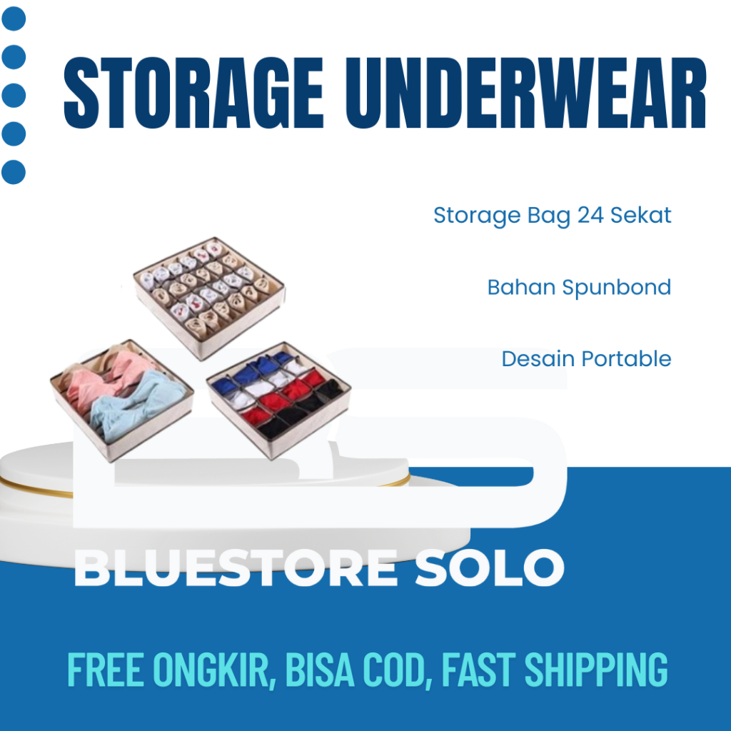 Storage Bag Storage Underwear 24 Sekat Kotak Penyimpanan Baju Cod Rak Underwear