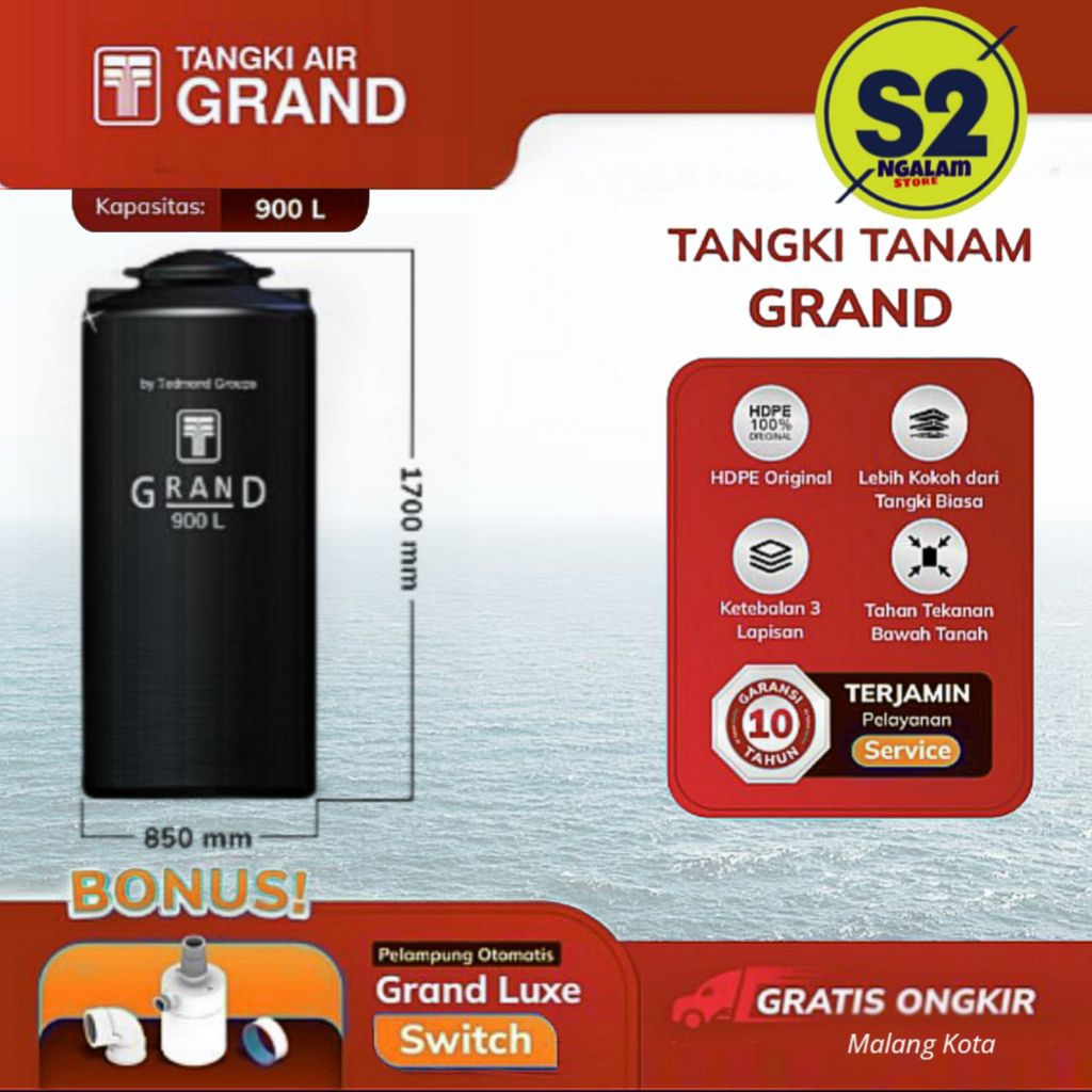 Tandon Toren Tangki Air Tanam - Grand 900 Liter (Invoice)