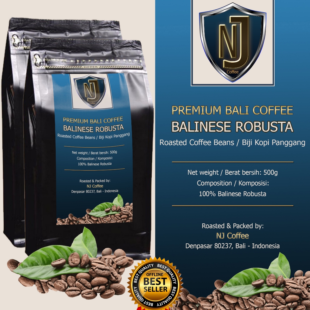 

BALINESE ROBUSTA ROASTED BEANS || PREMIUM BALI COFFEE || Biji Kopi Sangrai/Panggang || NJ Coffee