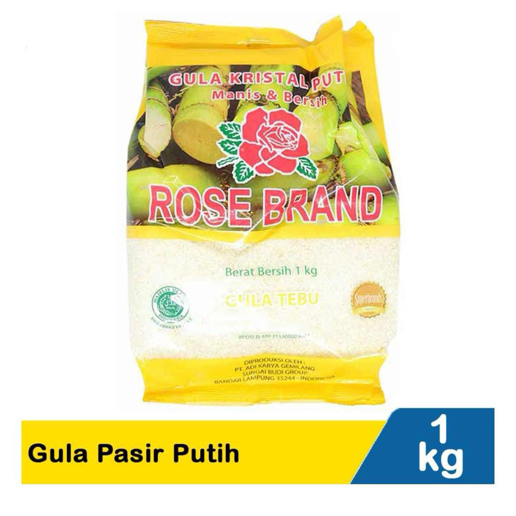 

Gula Pasir Kemasan 1 kg Rose Brand