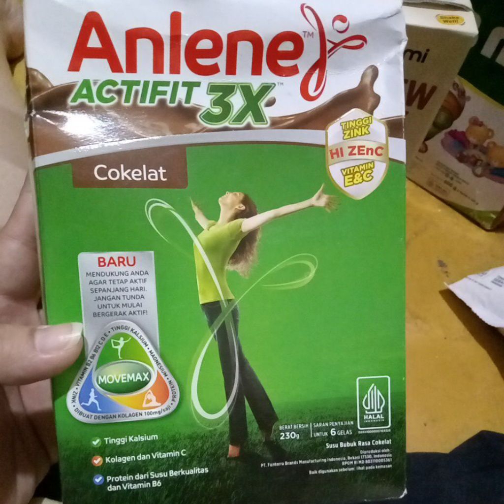 

Anlene Actifit 3x, Rasa coklat, 230g