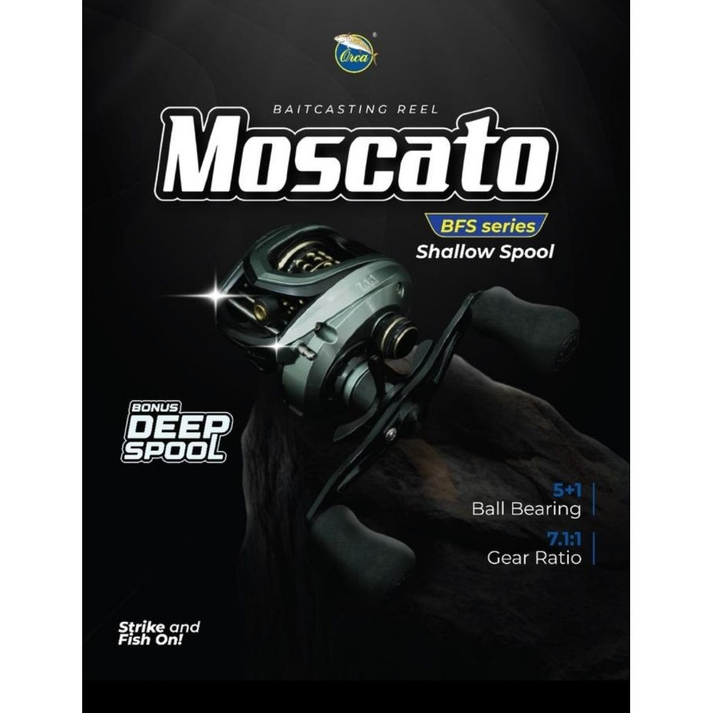 Reel Baitcasting Orca Moscato BFS Double Spool (Shallow + Reguler)
