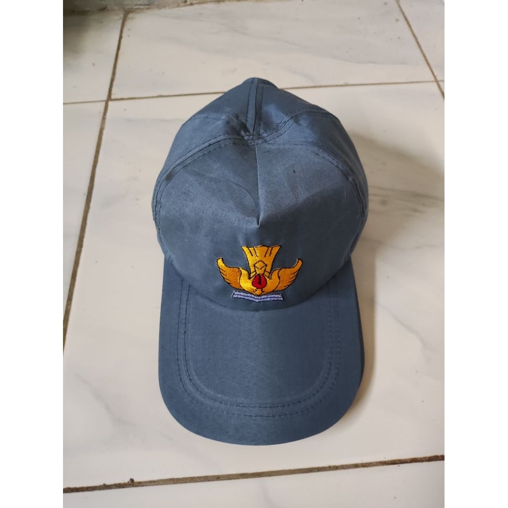 topi sekolah SMA full bordir belakang karet