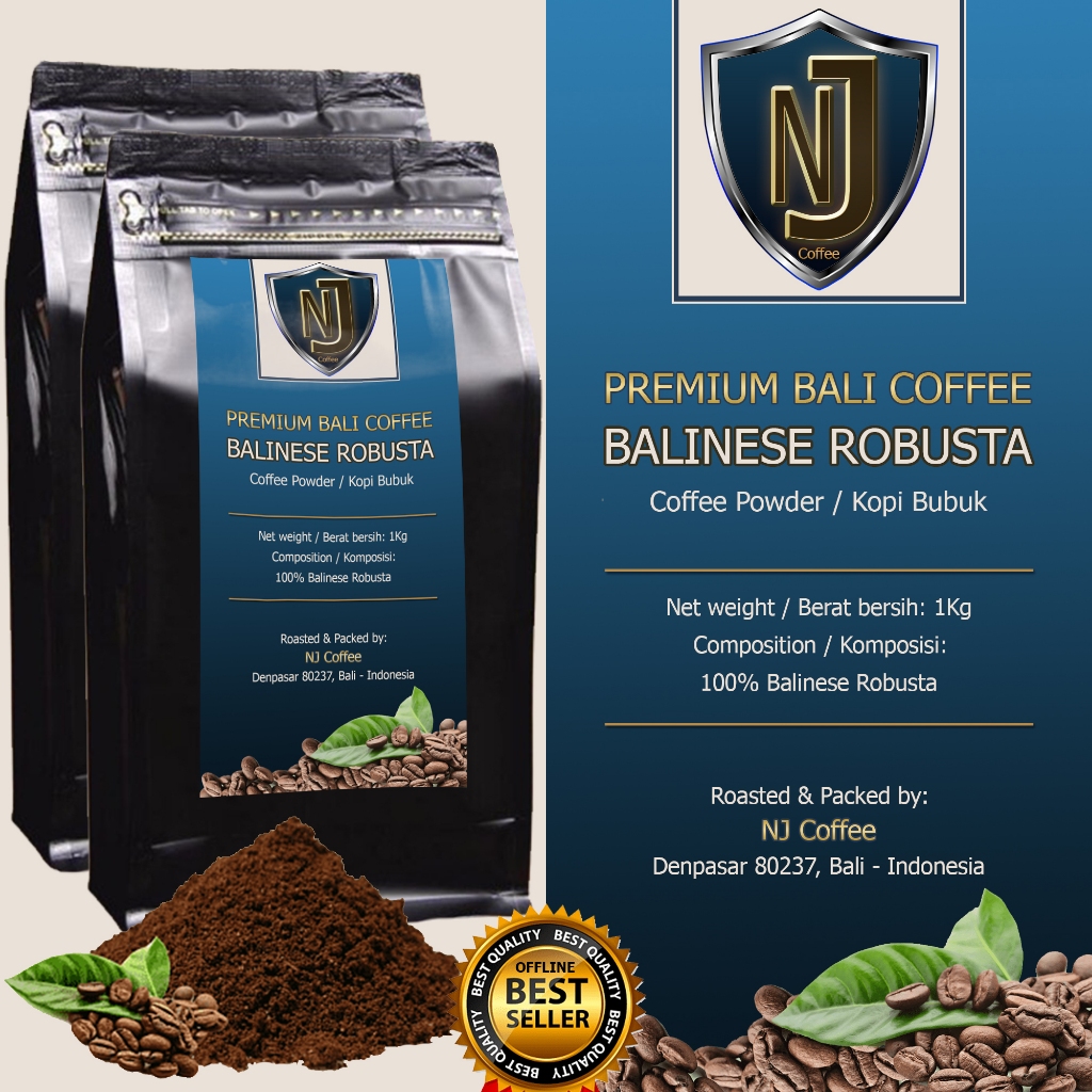 

BALINESE ROBUSTA BUBUK 1000 Gram / 1 Kg | COFFEE POWDER | PREMIUM BALI COFFEE | NJ Coffee