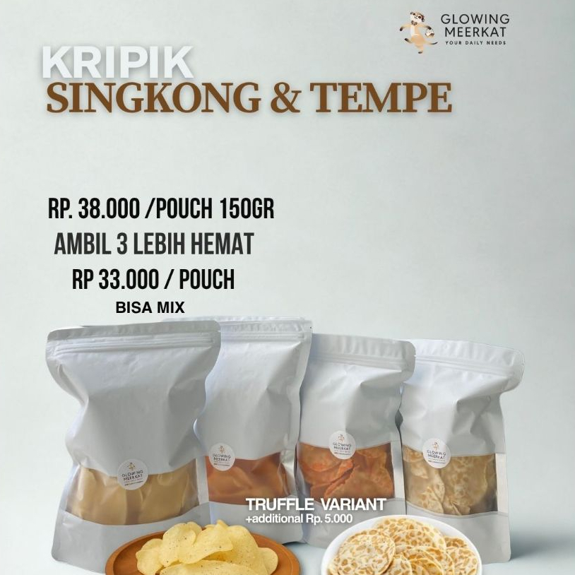 

Kripik Singkong Ori & Spicy, KEMASAN POUCH - GLOWINGMEERKAT