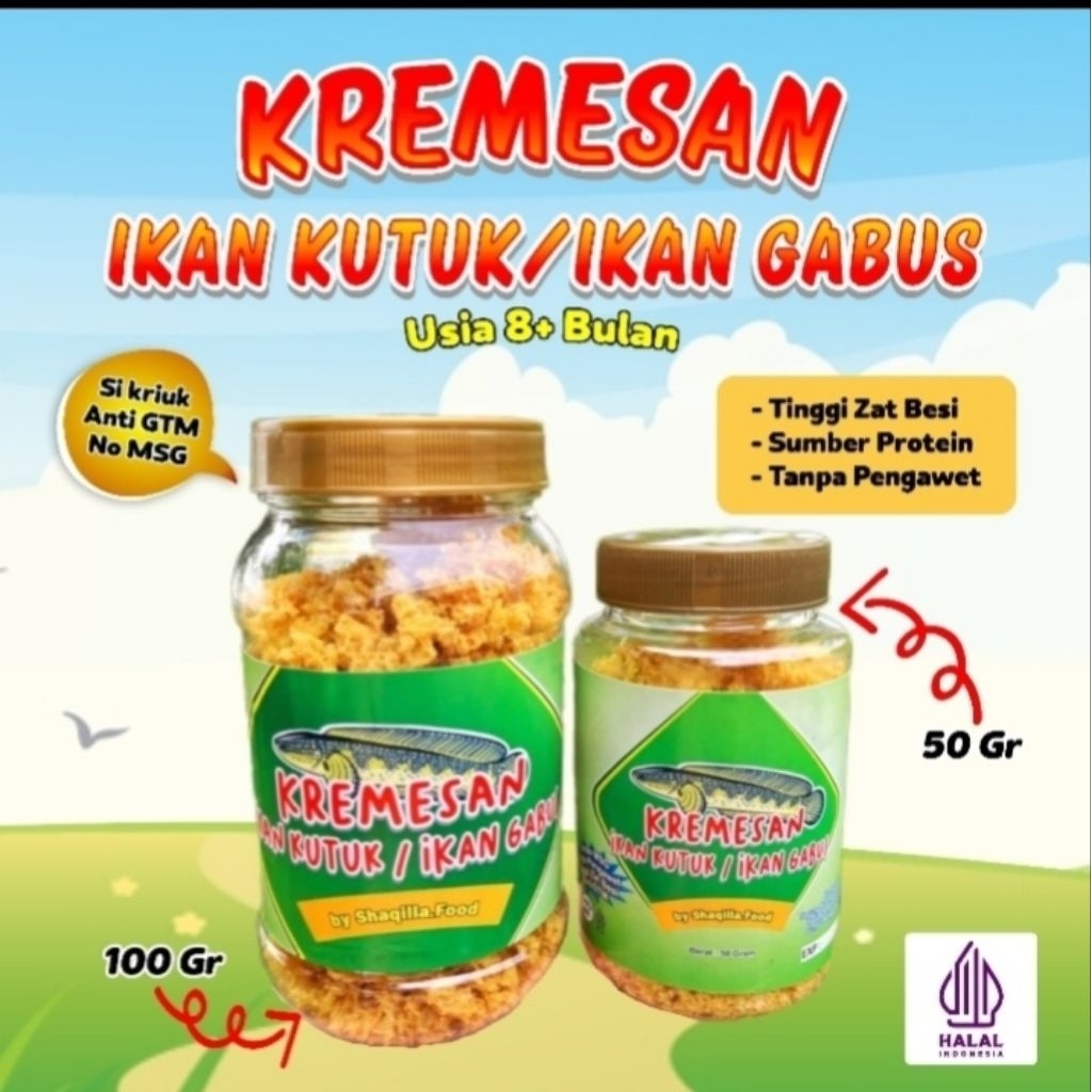 

Kremesan ikan Gabus / ikan kutuk non MSG //Kremesan tinggi zat besi // kremesan anti GTM 50gr & 100gr