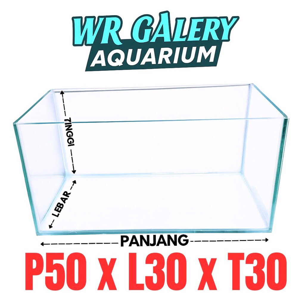 AKUARIUM 50x30x30 KACA 5ML PENGIRIMAN KHUSUS INSTAN & SAMDAY