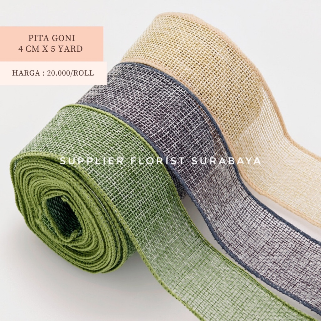 

[ 4 CM X 5 YARD] 1 ROLL PITA GONI PITA KADO HAMPERS SOUVENIR HADIAH GIFT ART CRAFT PAPER DIY PITA KAIN GONI NATURAL JUTE RIBBON DEKORASI VINTAGE OBRAS BURLAP KOREA ROLL ANYAMAN BRAIDED RENDA WEDDING DECORATION TABLE VAS VASE
