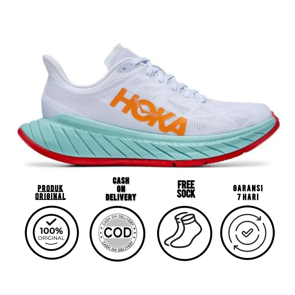 Sepatu lari hoka one one carbon X 2 aquerelle