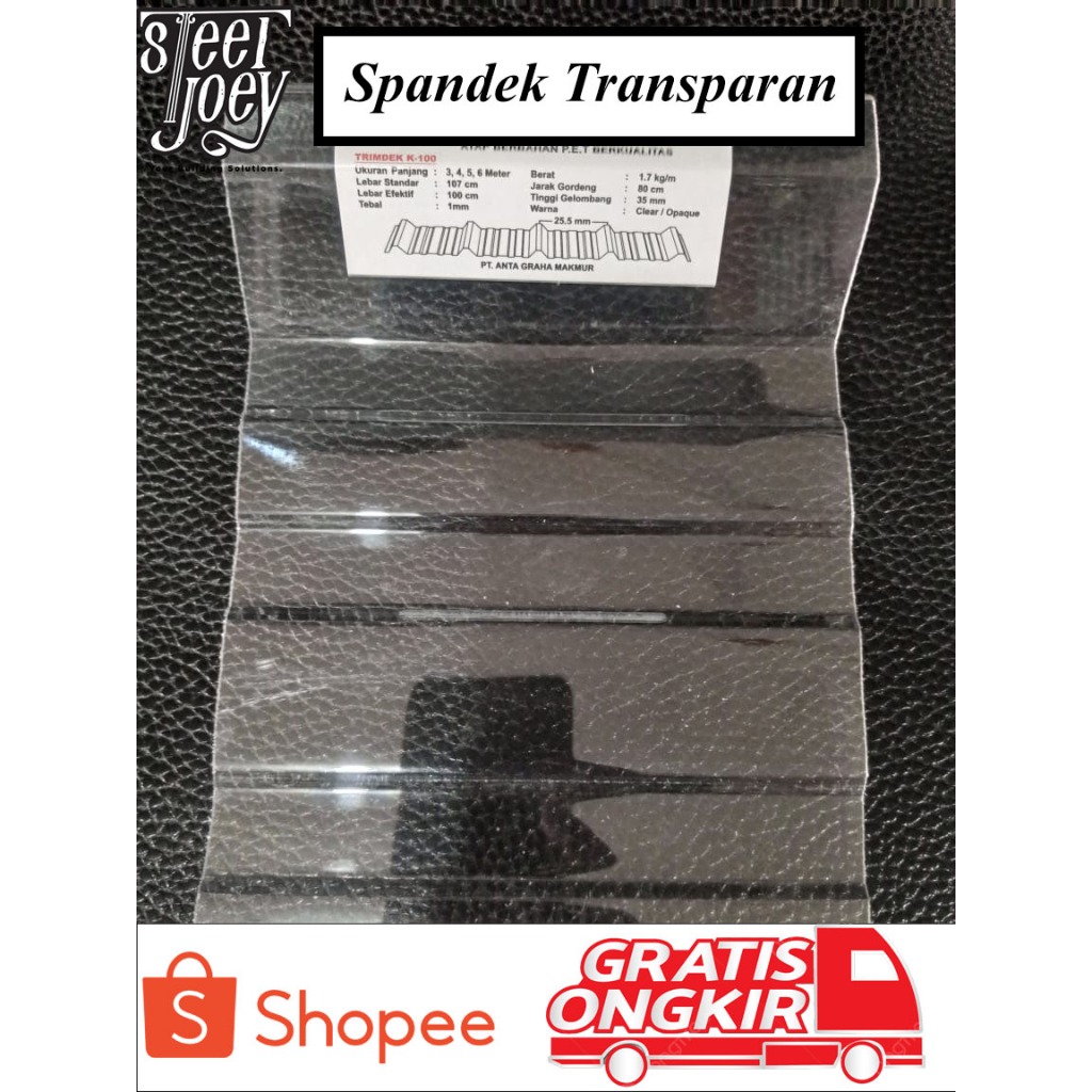 SPANDEK TRANSPARAN PVC 3-6m | Lebar 1m | Tebal 1 mm | Warna Bening | Kuat & Tahan Lama