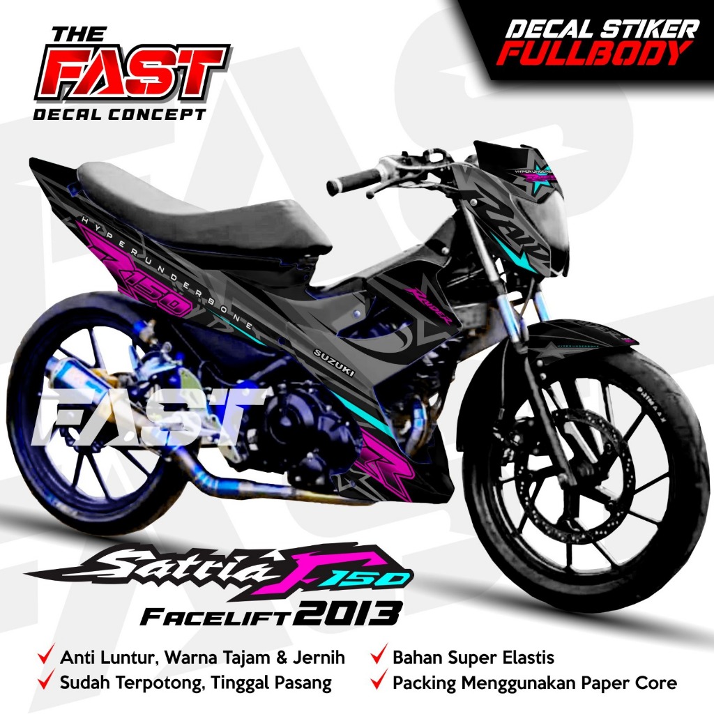 BISA COD Decal Satria FU Facelift 2013 Full Body RACING Stiker Satria F150 Facelift 2013 Full Body S