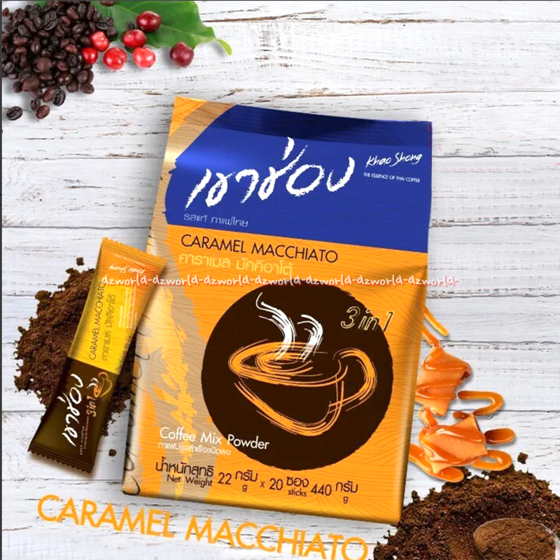

400Gram Khao Shong Mix Caramel Macchiato Bubuk Kopi Instan Rasa Karamel Coffee Instan Powder Drink