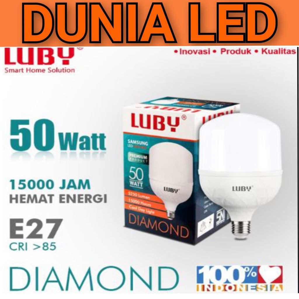LUBY DIAMOND LAMPU LED BOHLAM LED PUTIH LUBY DIAMOND