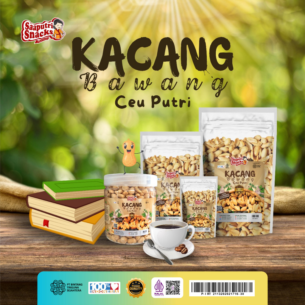 

[SAAPUTRI SNACKS] Kacang Goreng Bawang Putih - Cemilan Kemasan Toples 320gr dan 380gr