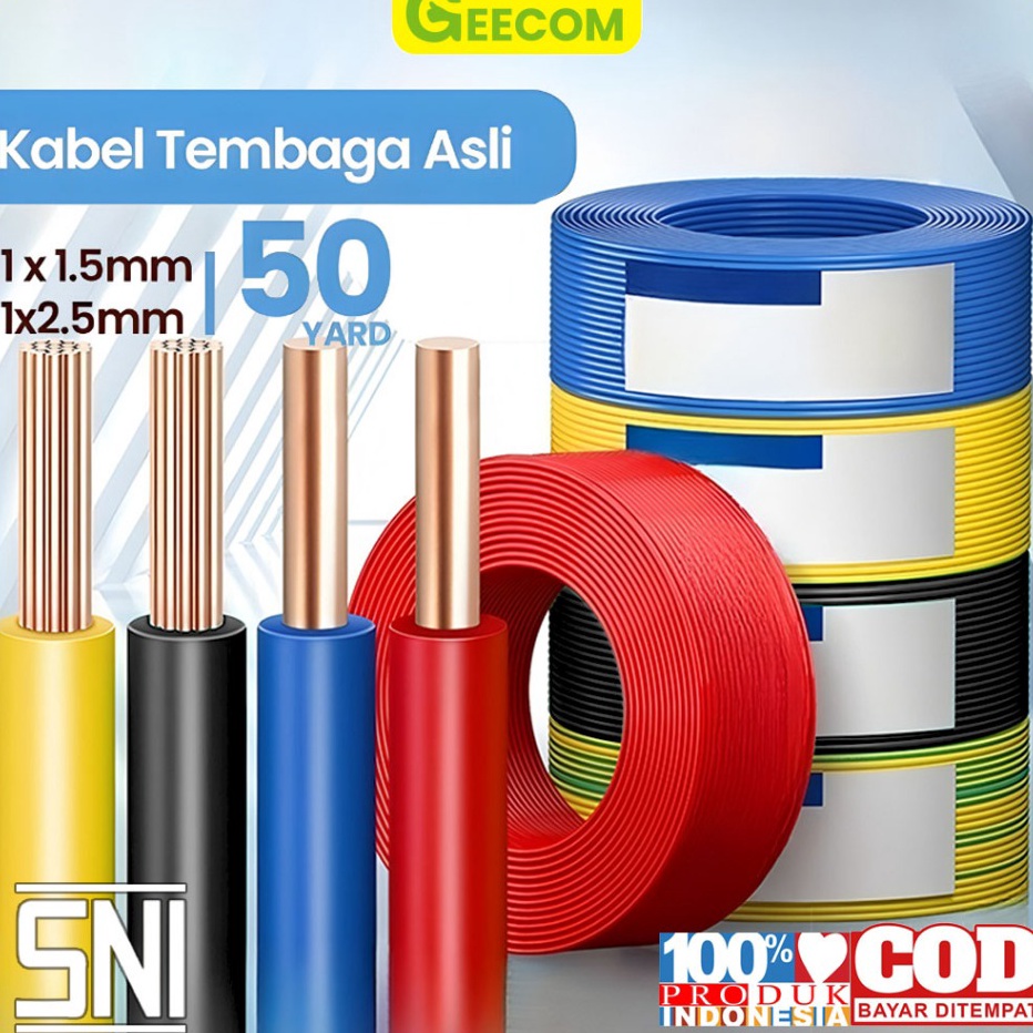 Kabel listrik tembaga 1 x 25mm 5 Yard full SNI Kabel NYA murni Kabel kawat tembaga