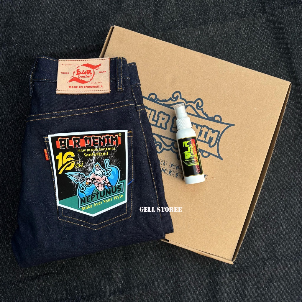 Blr Denim - Celana Denim 16oz Selvedge Accent Blue Sanforized Blue Indigo Artikel Neptunus