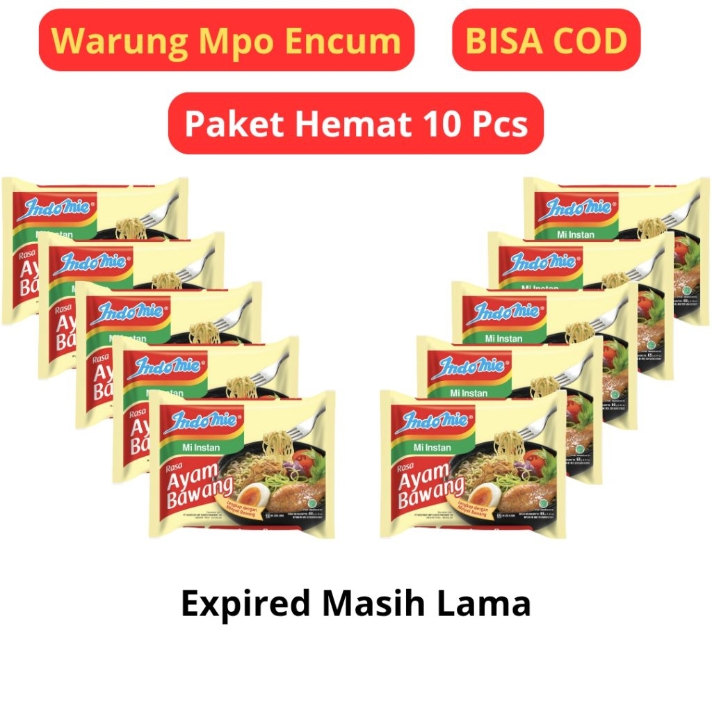 

Paket Hemat 10 Pcs Indomie Ayam Bawang / Mie Instan Rebus / Mie Kuah 69 Gram