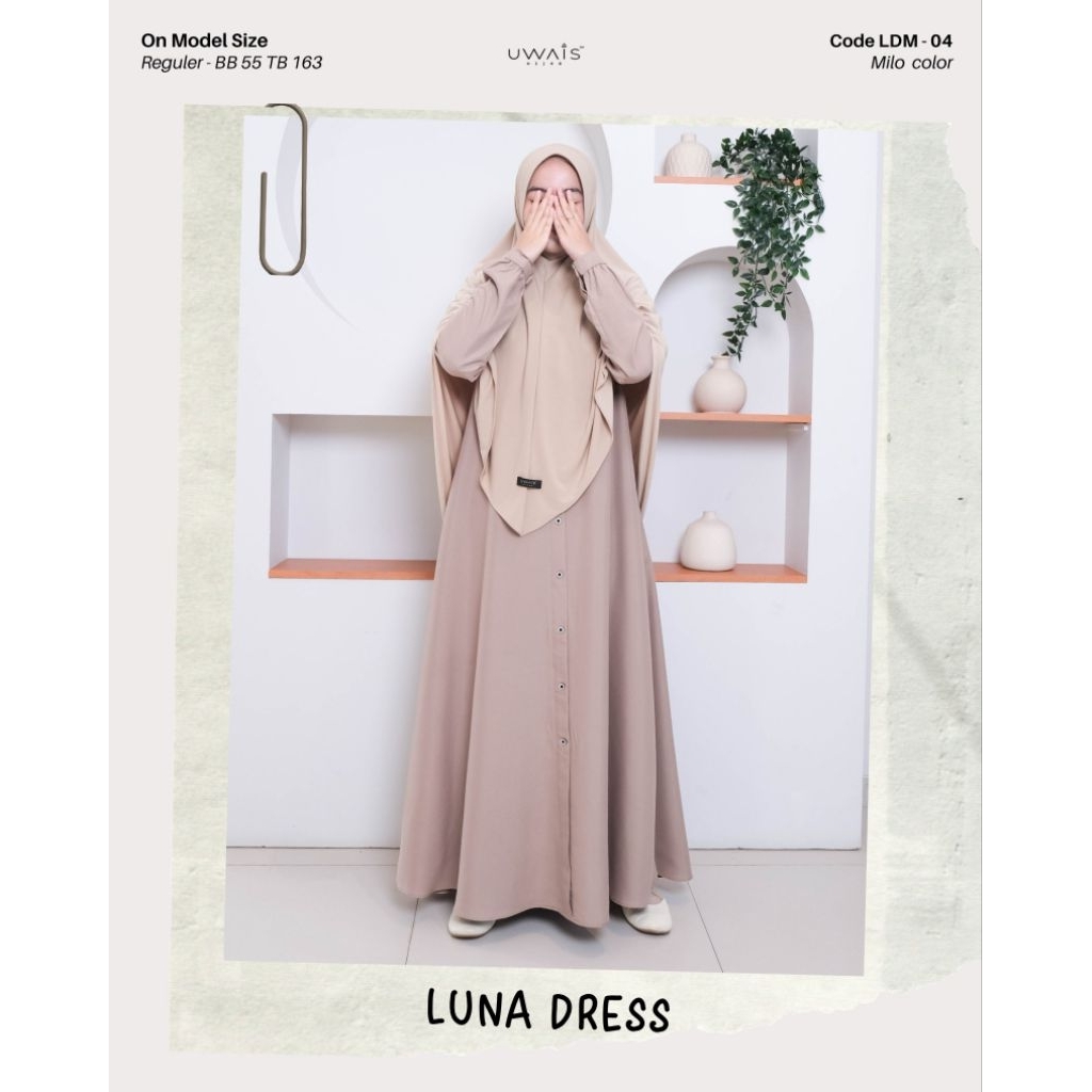 (READY) LUNA DRESS GAMIS ORIGINAL UWAIS HIJAB
