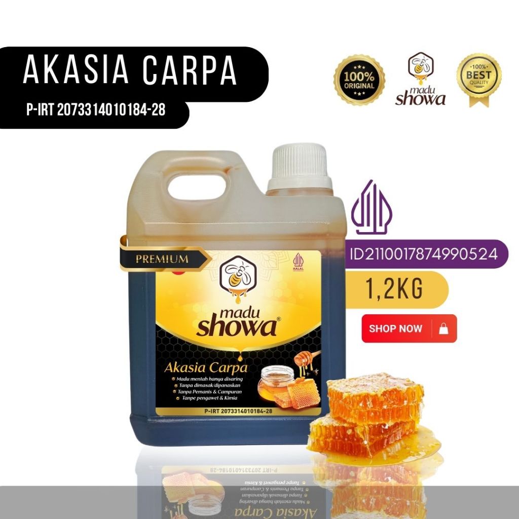 

candygurll Sho Honey - Madu Hitam Akasia Caa Jumbo 1.2KG - Asli 100 % Halal & Dinkes - Dren 1.2 KG