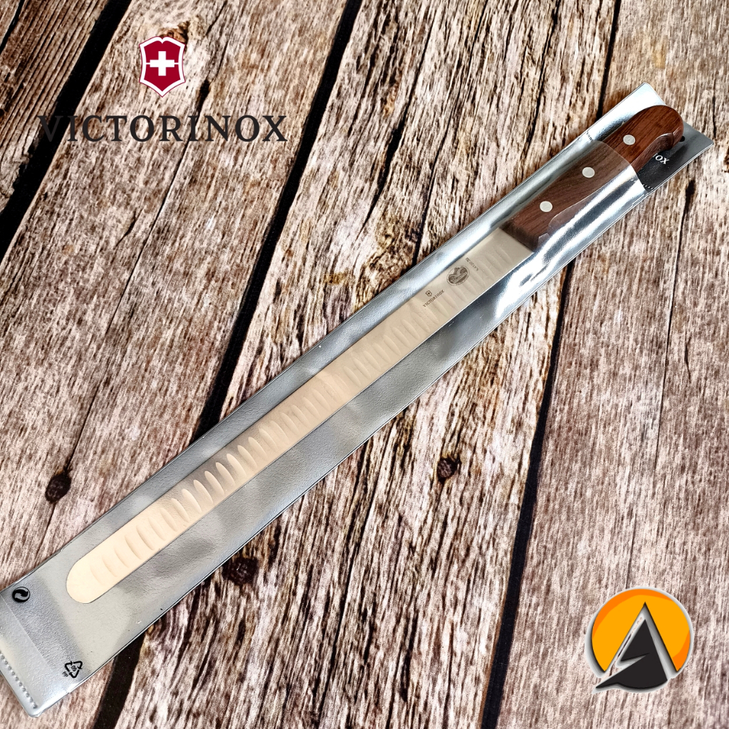 Pisau slicer slicing knife victorinox 30 cm rosewood fluted original swiss 5.4120.30