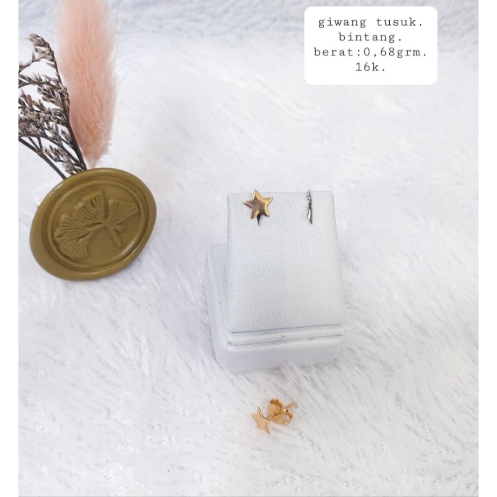Anting emas 70 bintang polos