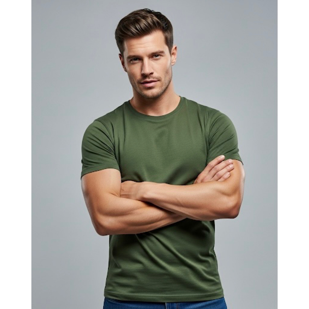 Kaos Polos Premium Cotton Combed 30s Hijau Army