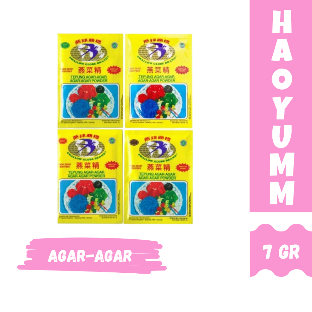 

Agar Agar Swallow Globe Varian Merah Putih Hijau Coklat 7 gr [HAOYUMM]