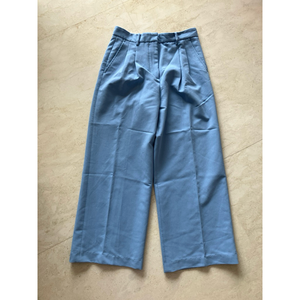 zara straight pants size s ( baby blue )