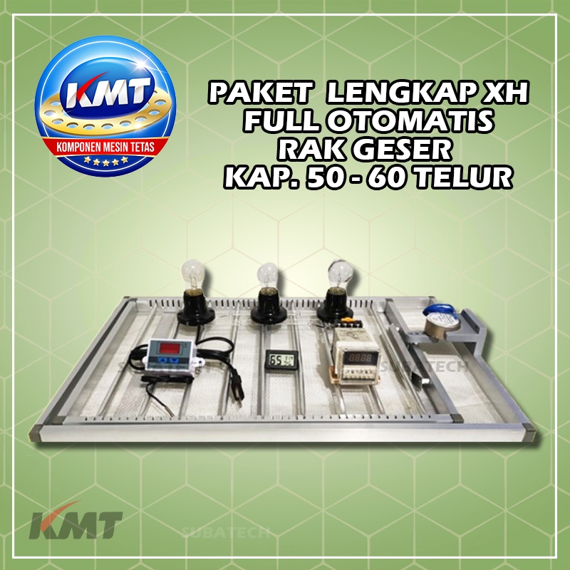 Paket Lengkap Thermostat Digital XH Rak Geser Kayu Kap. 50 untuk Mesin Tetas Telur Ayam Bebek Burung