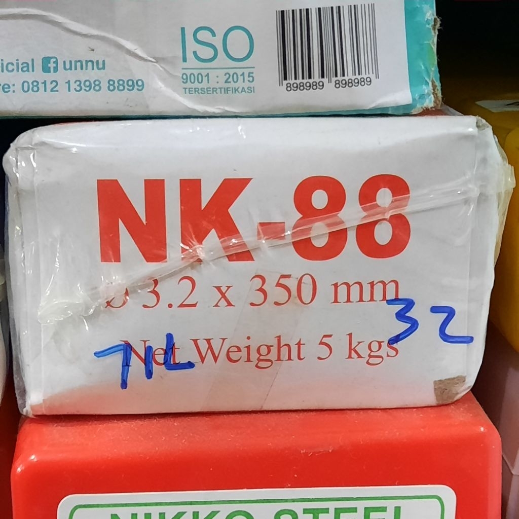 Kawat Las NK - 88 ukuran 3.2 x 350 mm isi 5 kg / Kawat Las Murah NK 88