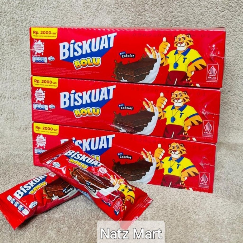 

BISKUAT Bolu Cokelat 1 Box (12 pcs × 16 gr)