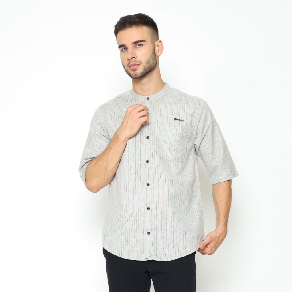 Binauf Kemko Limited lengan 3/4 full kancing / baju koko kekinian