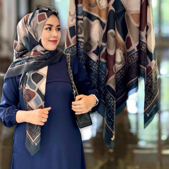 [FREE POUCH] jilbab voal motif premium jurney kw Maya series Raya Gradasi jp kw journey kw terbaru