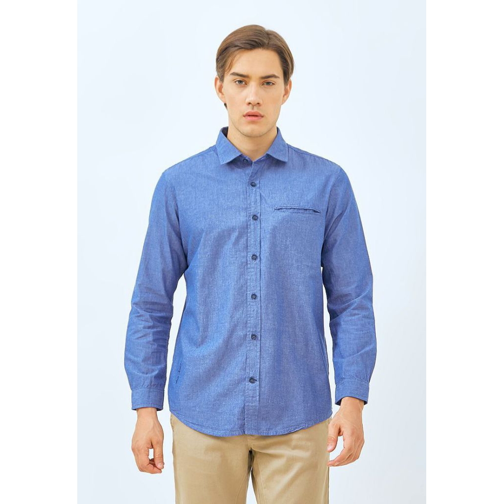 LOIS Original Kemeja Pria Bahan Katun Chambray KLL419
