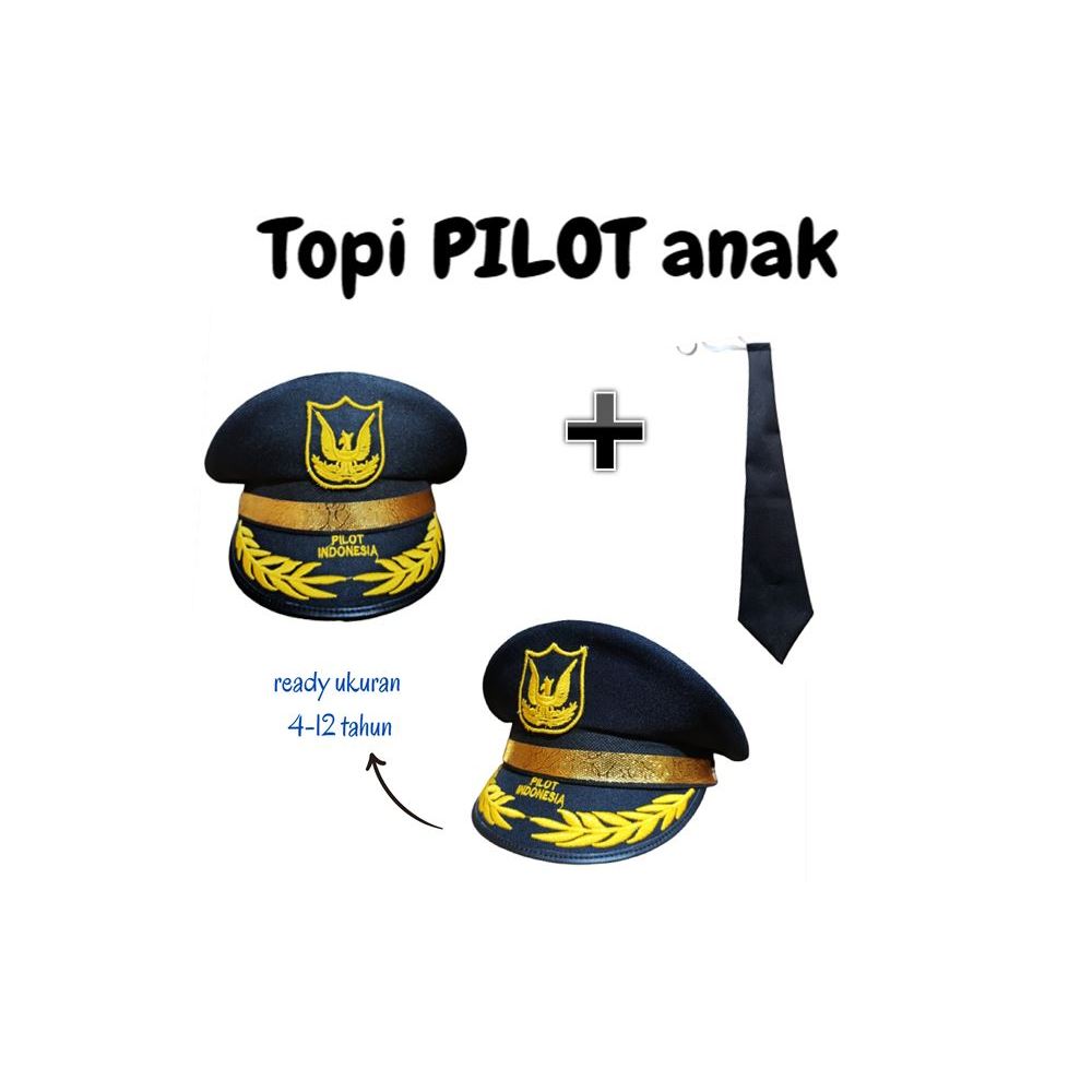 TOPI PILOT ANAK AKSESORIS KARNAVAL PET PILOT DASI ANAK