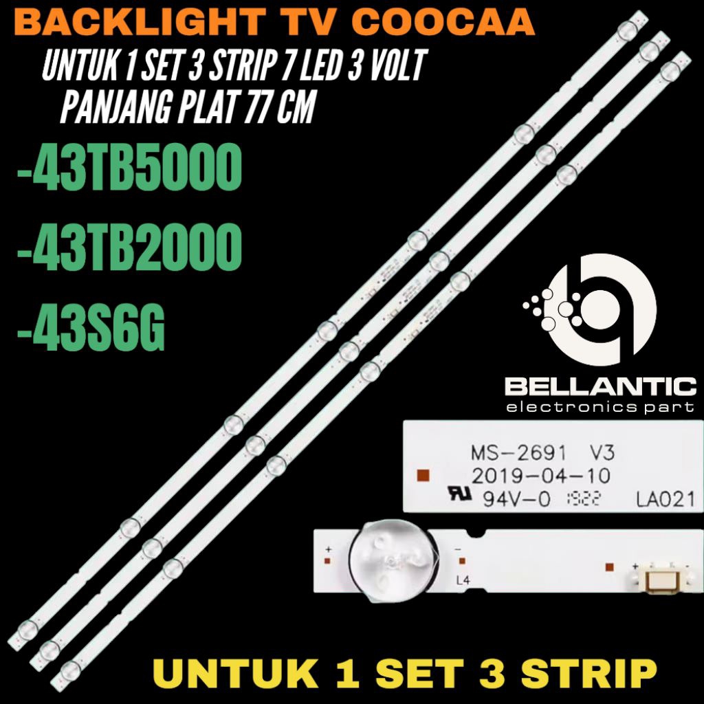BACKLIGHT TV COOCAA 43 INCH 43TB5000-43TB2000- 43S6G BACKLIGHT TV COOCAA 43 INCH