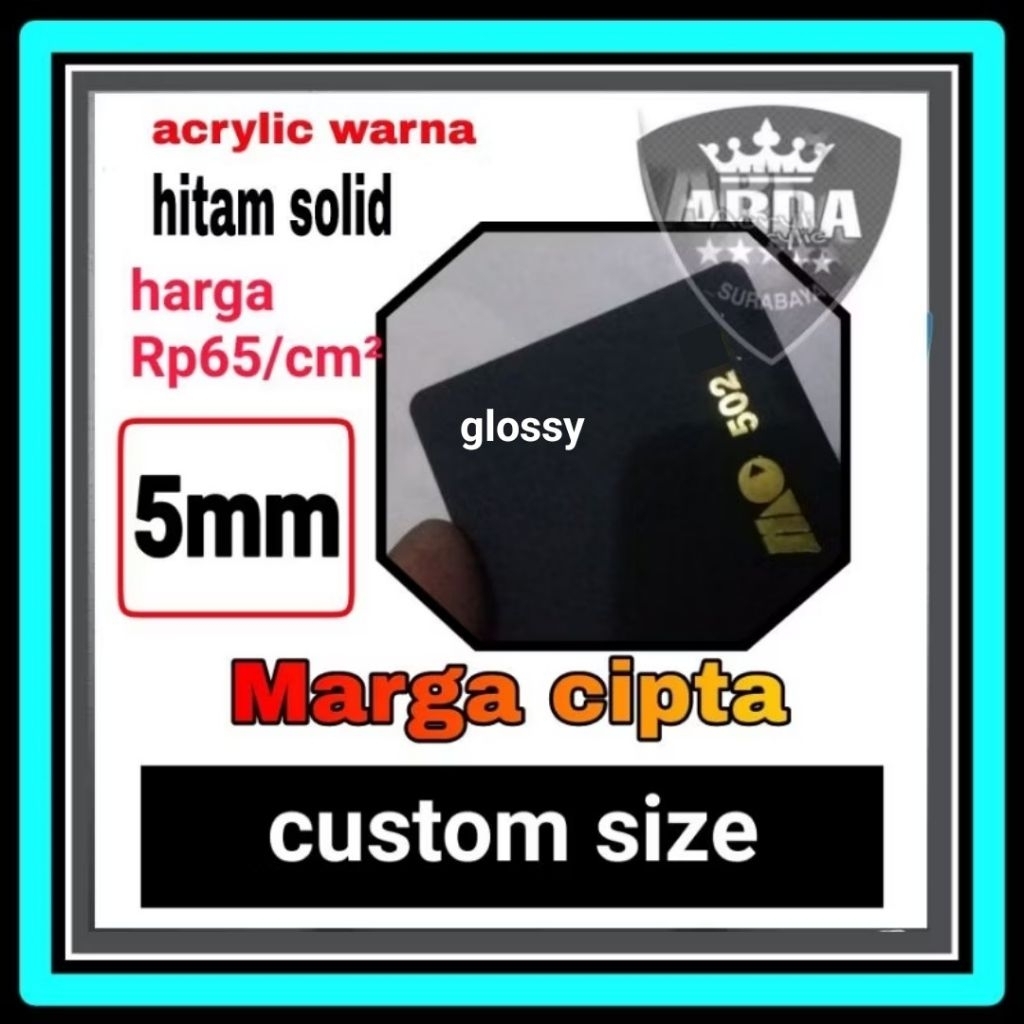 

Akrilik 5mm hitam solid Akrilik custom size lembaran marga cipta dan akrilik 5mm putih solid