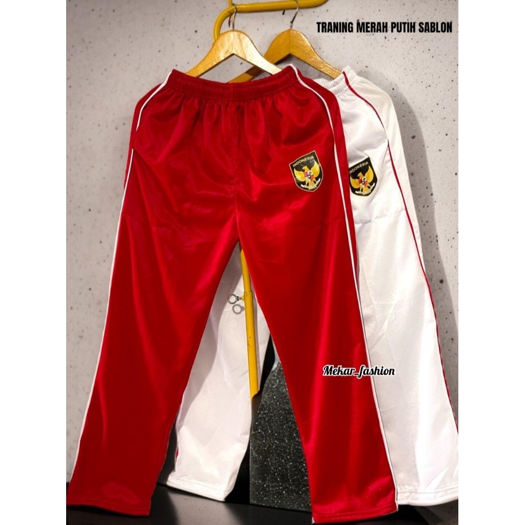 Celana Joger Merah-Putih Sablon Garuda // Celana Joger Buat Menyambut HUT RI // Joger Merah Putih //