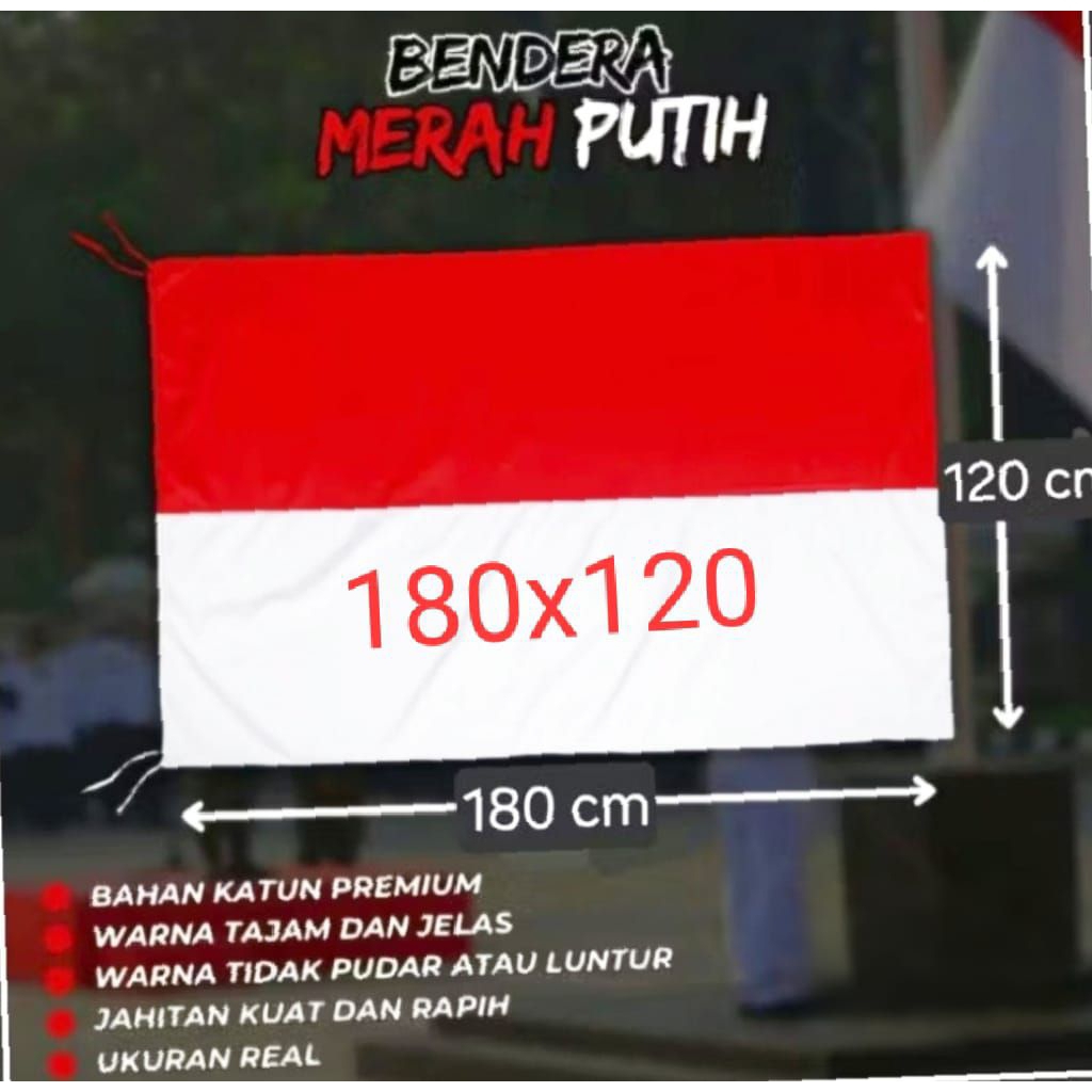 BENDERA MERAH PUTIH KAIN KATUN 180x120