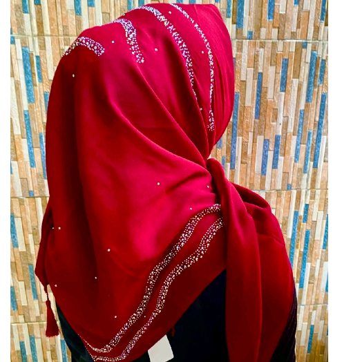 Jilbab-Segi Empat Payet - Hijab Pesta - Kerudung Segi Empat - Jilbab Segi Empat Warna - Kerudung Seg