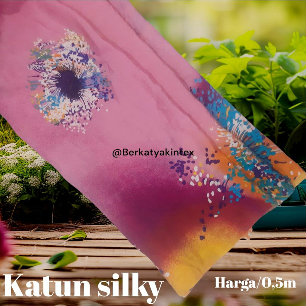 KAIN KATUN SILKY PREMIUM MOTIF BUNGA - KAIN SILKY MOTIF BUNGA - KAIN MOTIF BUNGA