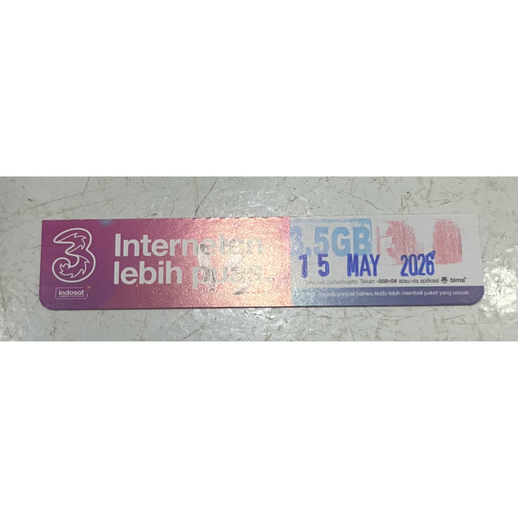 Voucher Kuota 3 3,5gb 3hari