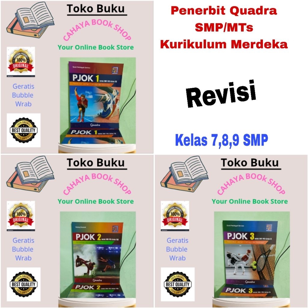 Buku PJOK Penjasorkes Kelas 7,8,9 SMP Kurikulum Merdeka Quadra