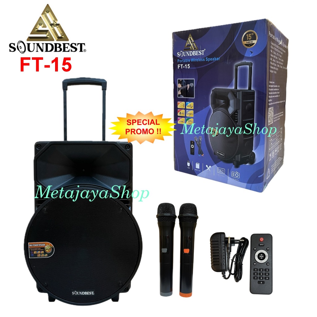 Speaker Portable Wireless Soundbest FT15 soundbest ft 15 portable 15 inch