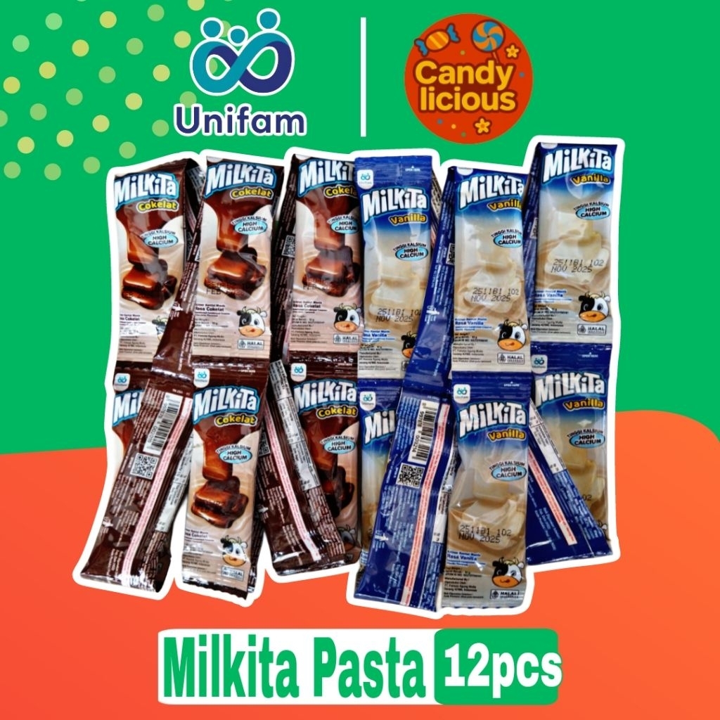 

Permen Milkita Pasta Cokelat / Vanilla Renceng isi 12pcs