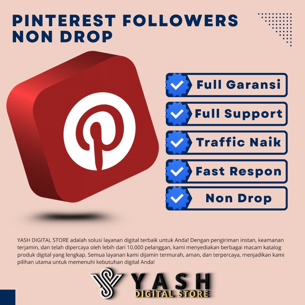 20 FOLLOWERS PINTEREST FULL GARANSI