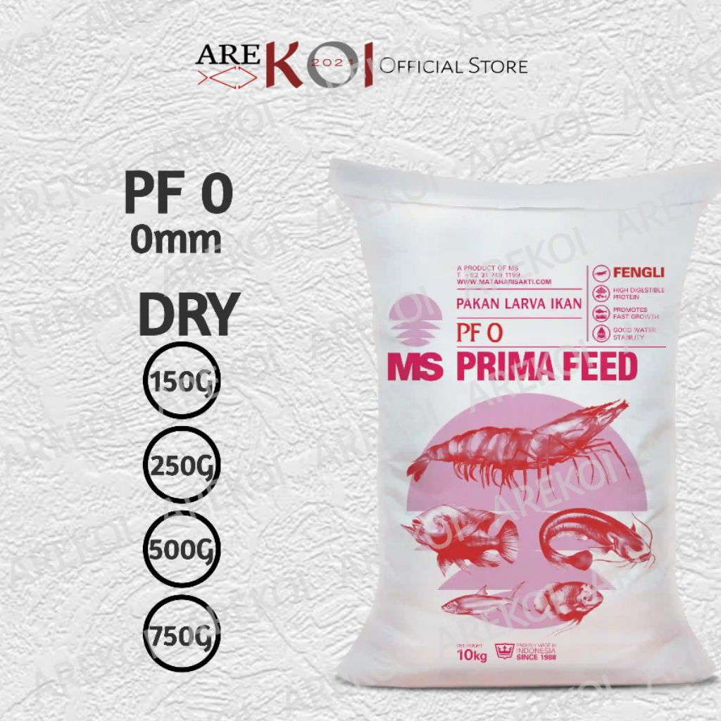 Pelet Pf 0 Pakan Burayak Ikan / Pakan Anak Koi Koki Molly Cupang Gurame dll